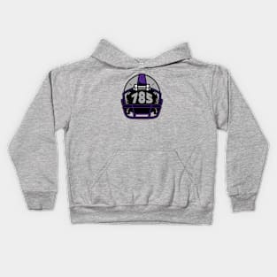 Retro Football Helmet 785 Area Code Manhattan Kansas Football Kids Hoodie